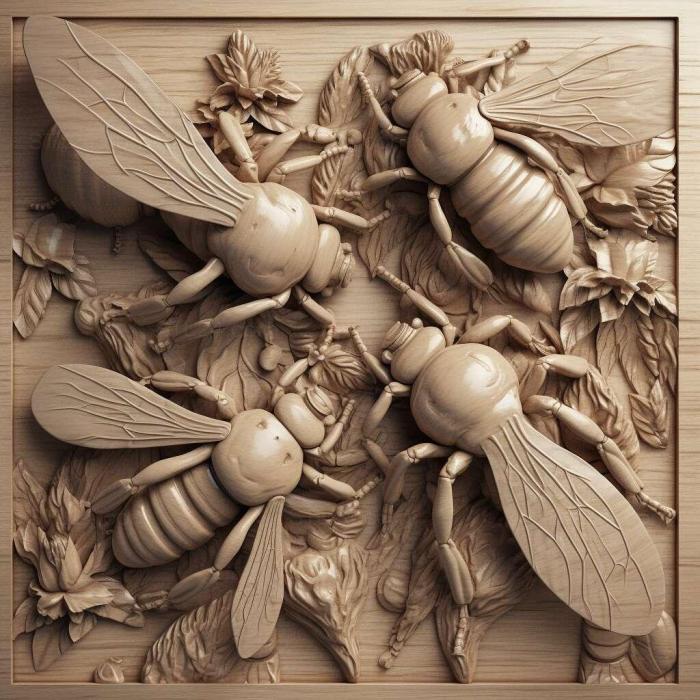Nature and animals (Bee and Fly famous animal 1, NATURE_925) 3D models for cnc
