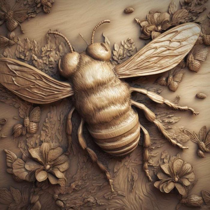 Nature and animals (Bee and Fly famous animal 3, NATURE_927) 3D models for cnc