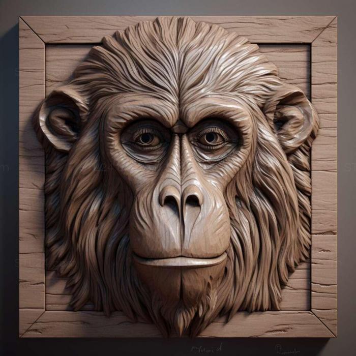 Nature and animals (Jack baboon famous animal 2, NATURE_930) 3D models for cnc