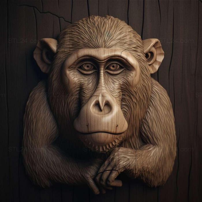 Nature and animals (Jack baboon famous animal 3, NATURE_931) 3D models for cnc