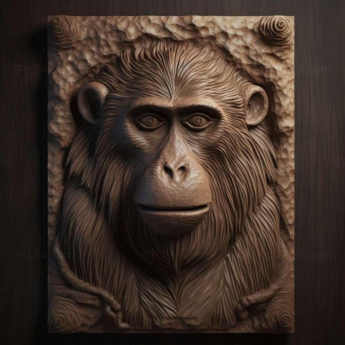 Nature and animals (Jack baboon famous animal 4, NATURE_932) 3D models for cnc