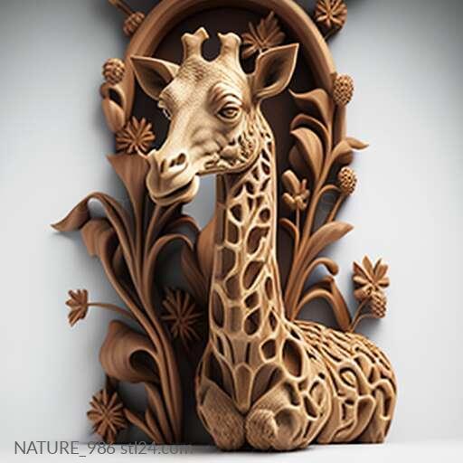 Nature and animals (st The Medici Giraffe famous animal 2, NATURE_986) 3D models for cnc