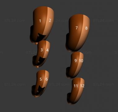 Different (Bagpipes, NS_0252) 3D models for cnc