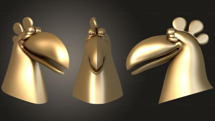 Different (Chicken head in cartoon style, NS_0254) 3D models for cnc