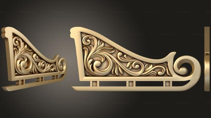 Different (Toy Sleigh with decor, NS_0259) 3D models for cnc