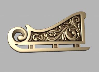 Different (Toy Sleigh with decor, NS_0259) 3D models for cnc