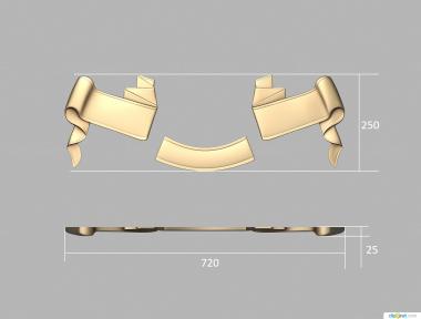 Different (Ribbon, NS_0262) 3D models for cnc