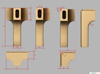 Different (Geometric legs, NS_0266) 3D models for cnc