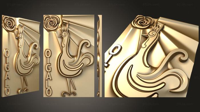 Different (Panel with a rooster, NS_0270) 3D models for cnc