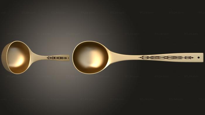 Ladle with recessed decor