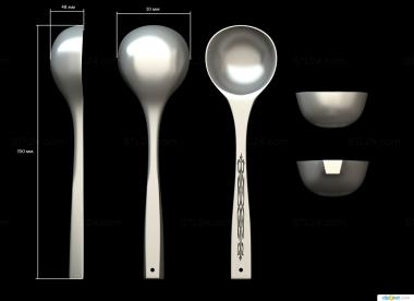 Different (Ladle with recessed decor, NS_0274) 3D models for cnc