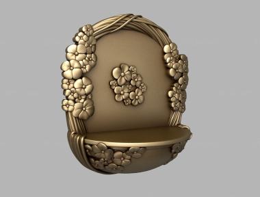 Different (Washbasin with flowers, NS_0289) 3D models for cnc