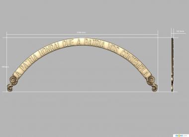 Different (Lettering on an arched ribbon with decorative elements, NS_0331) 3D models for cnc