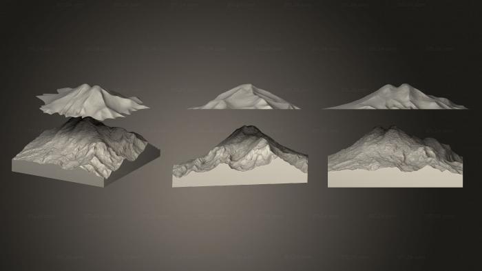 Different (Topography of Mount Elbrus, NS_0334) 3D models for cnc