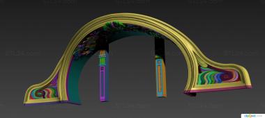 Different (Facade frame and column, NS_0358) 3D models for cnc