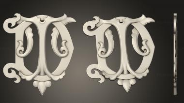 Different (The letters DT, NS_0360) 3D models for cnc