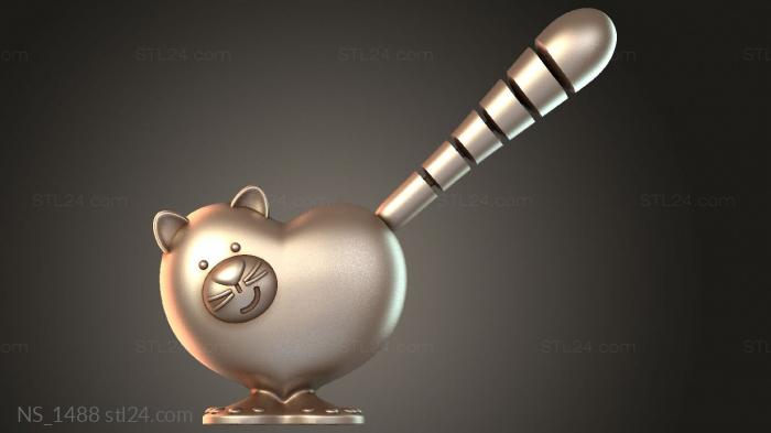 Бусина HEART CAT