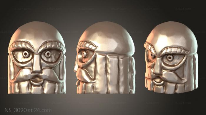 Viking Face Rocks Dwarf Statue