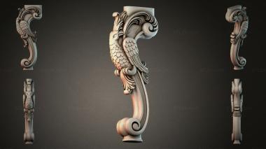 Furniture legs (Decor with a bird, NJI_002088) 3D models for cnc