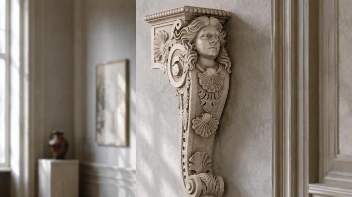 Bracket with a female face 3d STL model