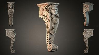 Furniture legs (Bracket with a female face, NJI_002089) 3D models for cnc
