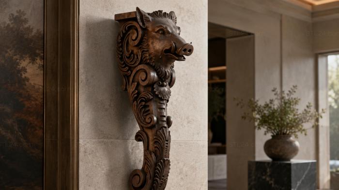 Leg with a boars head 3d STL model