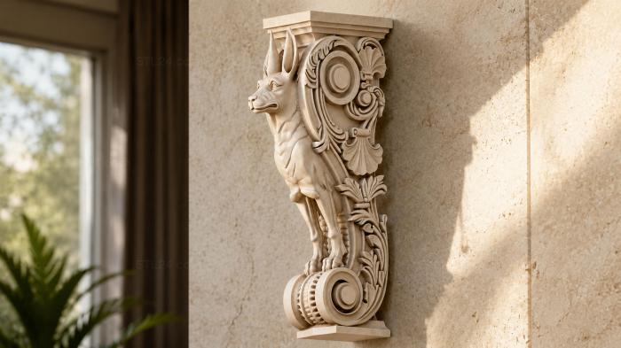 Bracket with a dogs head 3d STL model