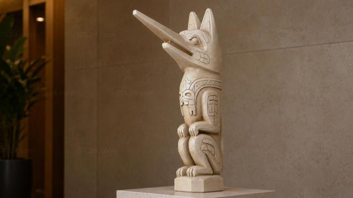Totem bird figure 3d STL model