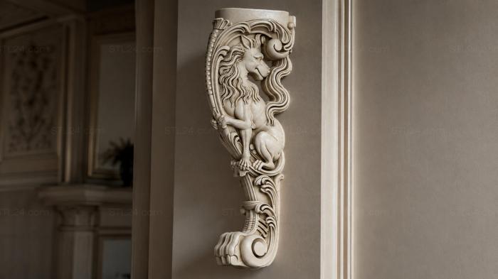 Figured leg with a lions head 3d STL model