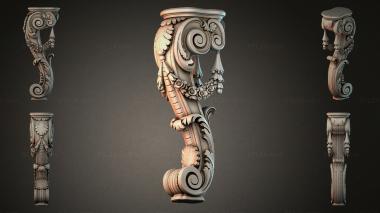 Furniture legs (Decorative console leg with swirls, NJI_002104) 3D models for cnc
