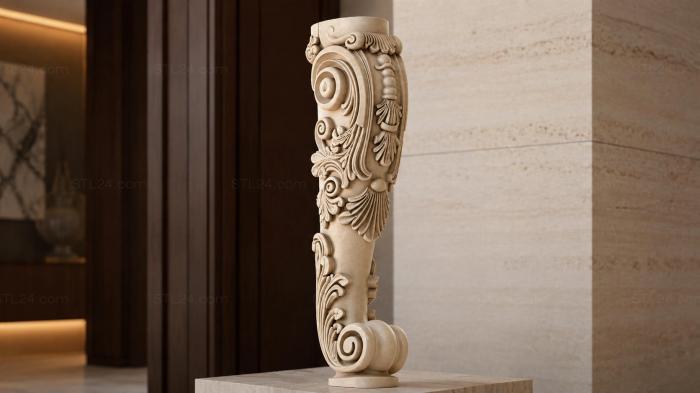 Decorative leg with ornament 3d STL model