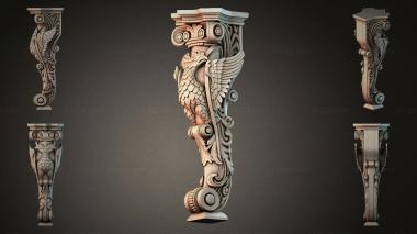 Furniture legs (Bracket with a bird, NJI_002111) 3D models for cnc