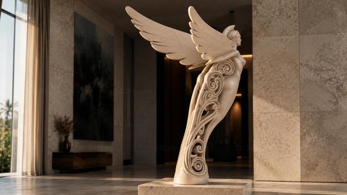 Figure of a winged woman 3d STL model