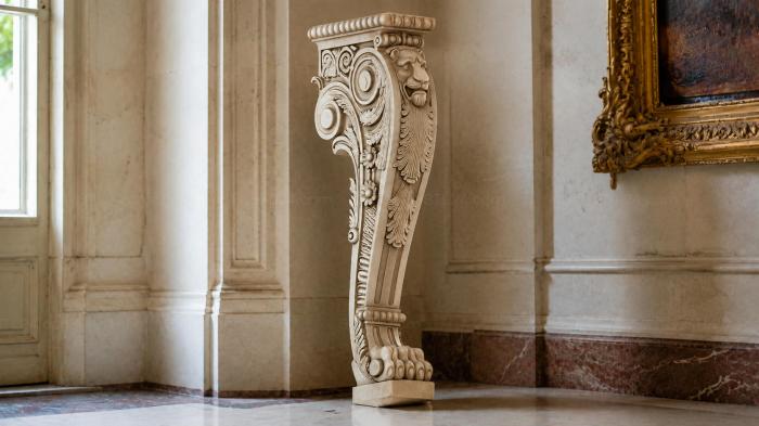 Support console with a lions head 3d STL model