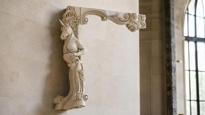 Corner bracket with unicorn 3d STL model