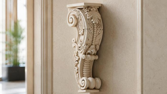 Carved furniture bracket 3d STL model
