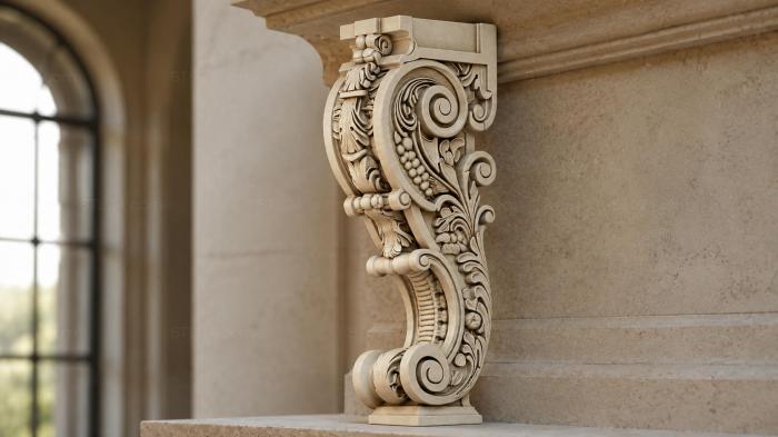 Bracket with curls 3d STL model