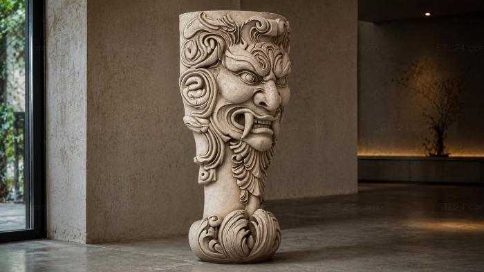 Sculpted head of a warrior 3d STL model