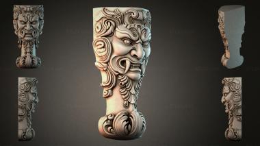 Furniture legs (Sculpted head of a warrior, NJI_002128) 3D models for cnc