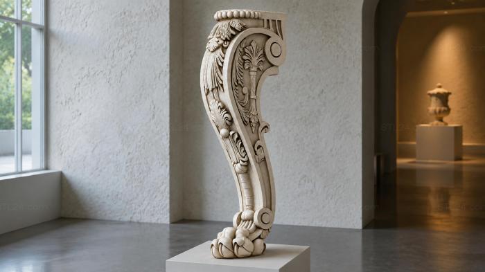 Decorative furniture leg 3d STL model