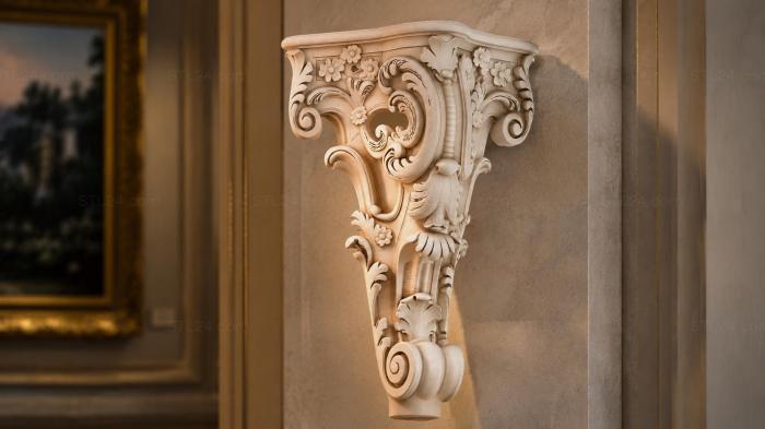 Bracket with curls 3d STL model