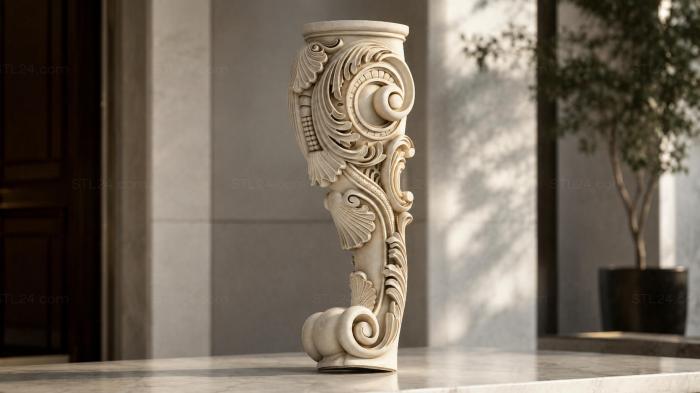 Decorated furniture leg 3d STL model