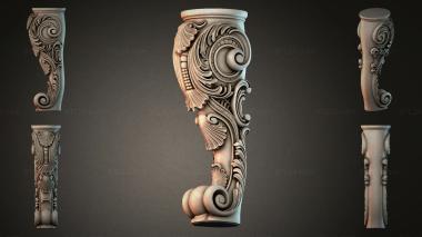 Furniture legs (Decorated furniture leg, NJI_002134) 3D models for cnc