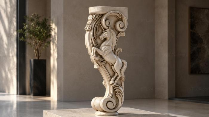 Console with a horse 3d STL model