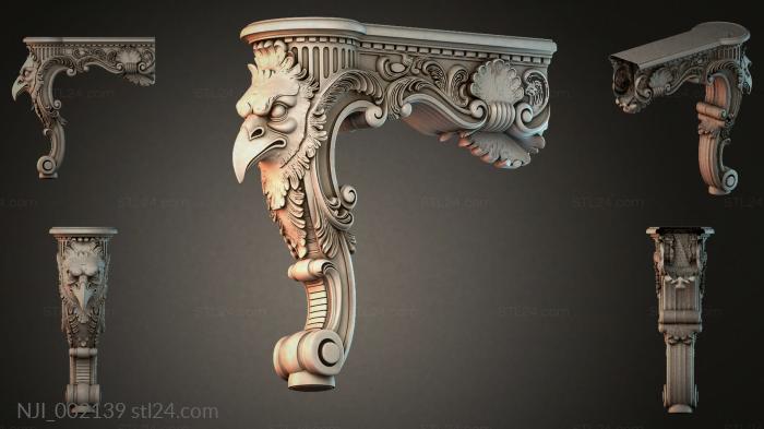 Bracket with an eagles head 3d STL model