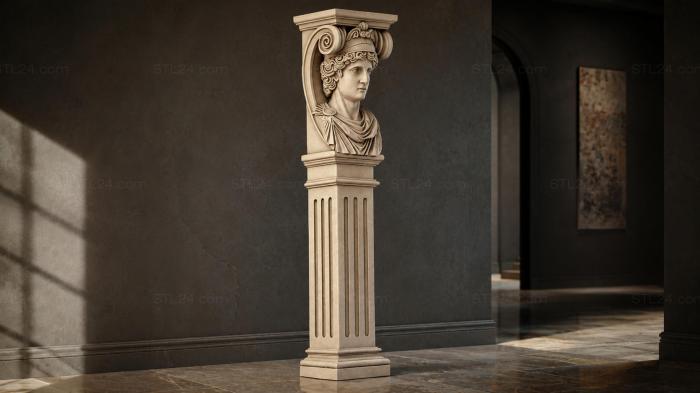 Pilaster with a bust 3d STL model