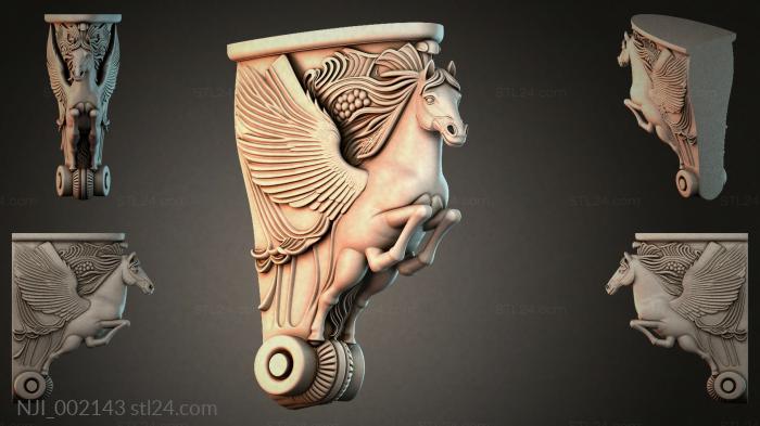Console with a winged horse 3d STL model