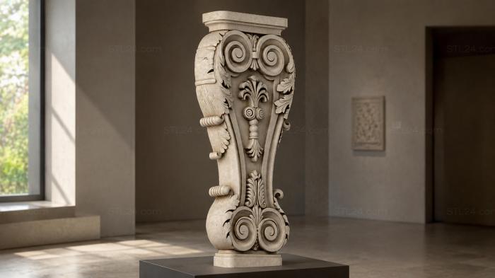 Acanthus console 3d STL model