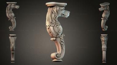 Furniture legs (Dog Head Bracket, NJI_002150) 3D models for cnc