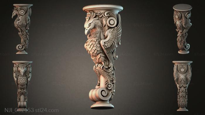 Column with a Bird 3d STL model